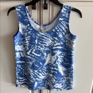 Chico’s Blue and White Patterned Women's Tank Top